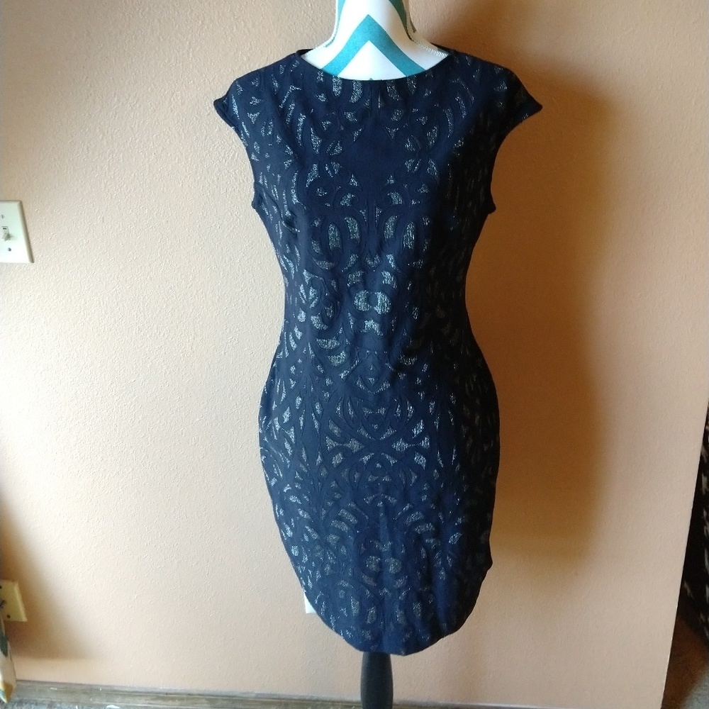 Julia jordan black silver cocktail dress sz 12
